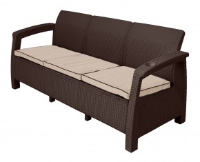 Диван Yalta Premium Sofa 3 Set (Ялта) шоколадный (+подушки под спину) в Приобье - priobe.mebel-74.com | фото