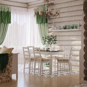 Комлект Вествик обеденный стол и четыре стула, массив сосны, цвет белый в Приобье - priobe.mebel-74.com | фото