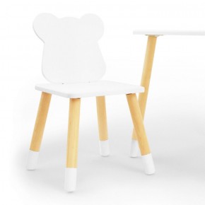 Комплект детской мебели стол и два стула Мишутка (Белый/Белый/Береза) в Приобье - priobe.mebel-74.com | фото