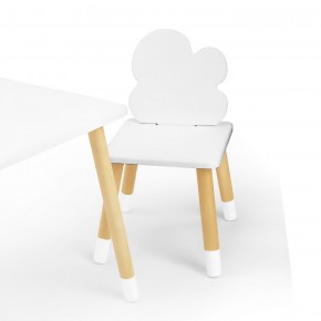 Комплект детской мебели стол и два стула Облачко (Белый/Белый/Береза) в Приобье - priobe.mebel-74.com | фото