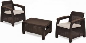 Комплект мебели Корфу Уикенд (Corfu Weekend) коричневый - серо-бежевый * в Приобье - priobe.mebel-74.com | фото