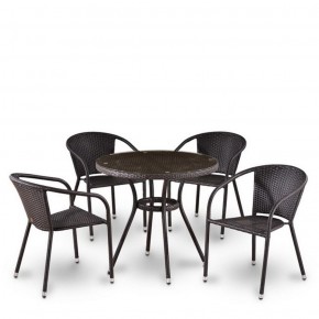 Комплект плетеной мебели T282ANT/Y137C-W53 Brown (4+1) в Приобье - priobe.mebel-74.com | фото