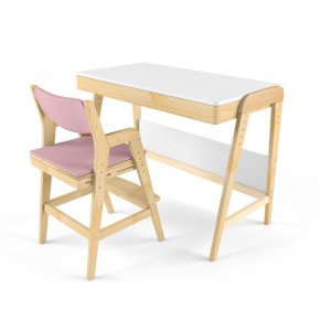 Комплект растущий стол и стул с чехлом 38 попугаев «Вуди» (Белый, Береза, Розовый) в Приобье - priobe.mebel-74.com | фото