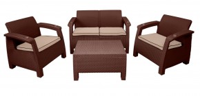 Комплект уличной мебели Yalta Premium Terrace Set (Ялта) шоколадый (+подушки под спину) в Приобье - priobe.mebel-74.com | фото