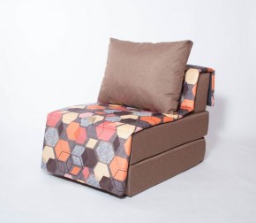 Кресло-кровать бескаркасное Харви (коричневый-геометрия браун) в Приобье - priobe.mebel-74.com | фото