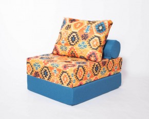 Кресло-кровать-пуф бескаркасное Прайм (мехико желтый-морская волна) в Приобье - priobe.mebel-74.com | фото