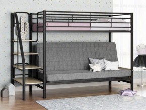 Кровать двухъярусная с диваном "Мадлен-3" (Черный/Серый) в Приобье - priobe.mebel-74.com | фото