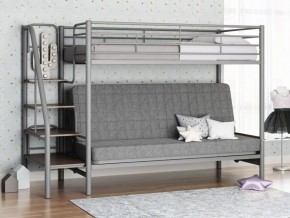 Кровать двухъярусная с диваном "Мадлен-3" (Серый/Серый) в Приобье - priobe.mebel-74.com | фото