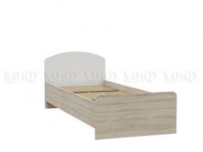 МАРТИНА Кровать 800 с настилом ЛДСП (Белый глянец/дуб сонома) в Приобье - priobe.mebel-74.com | фото