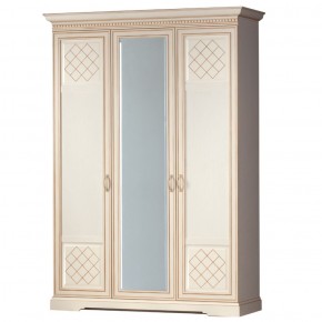 Шкаф для одежды 3-дверный №800 Парма кремовый белый в Приобье - priobe.mebel-74.com | фото
