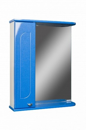 Шкаф-зеркало Радуга Синий металлик 55 левый АЙСБЕРГ (DA1129HZR) в Приобье - priobe.mebel-74.com | фото