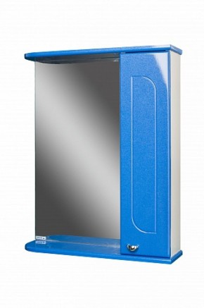 Шкаф-зеркало Радуга Синий металлик 55 правый АЙСБЕРГ (DA1129HZR) в Приобье - priobe.mebel-74.com | фото